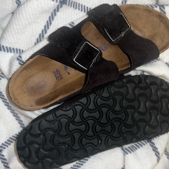 Birkenstock Shoes - Birkenstock Arizona Gray Suede Sandals EUC US SZ 7.5/8